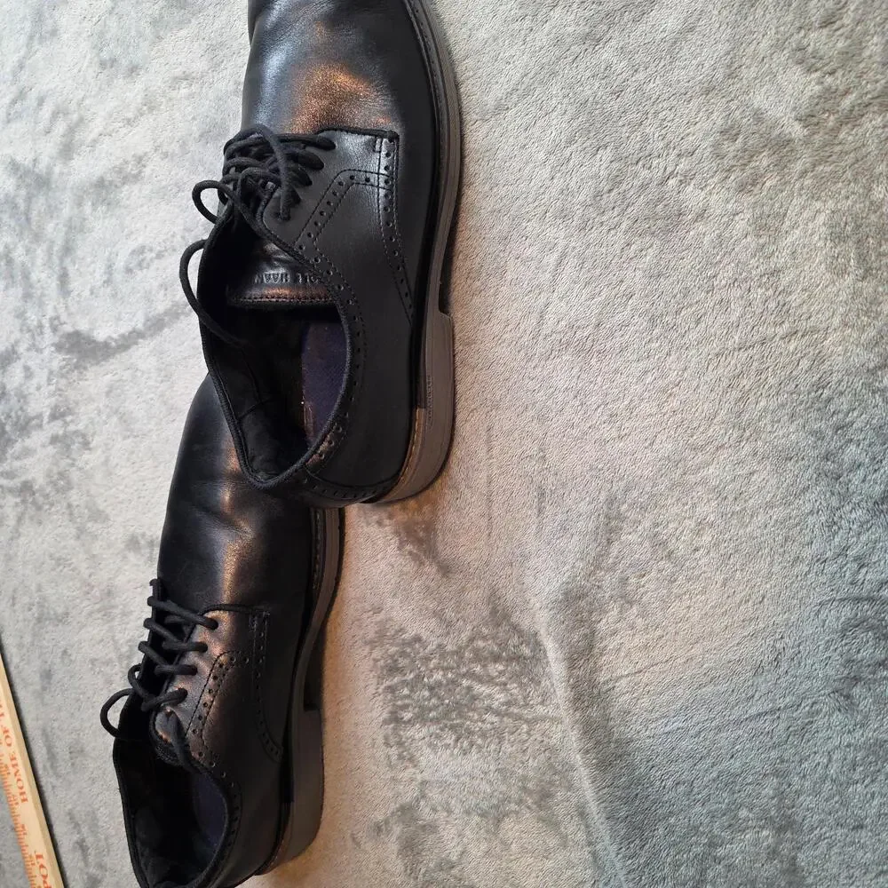 Cole Haan Dress Shoes Mens 12 Black Leather Grandseries Comfort Derby Lace Up